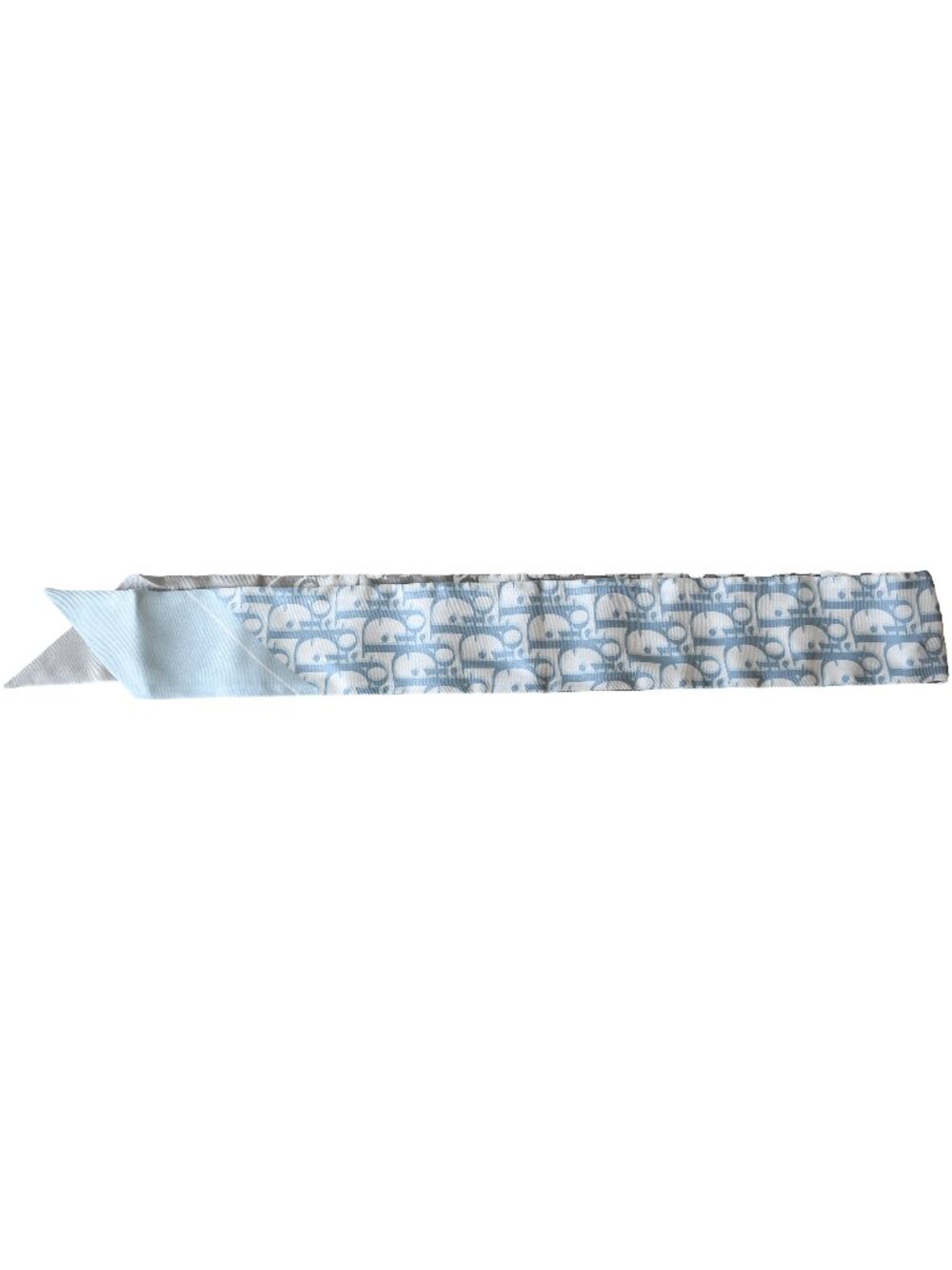 Dior Oblique Mitzah Twilly Scarf Light Blue Grey